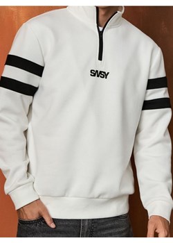 Sinsay - Dresowa bluza ze stójką - kremowy ze sklepu Sinsay w kategorii Bluzy męskie - zdjęcie 186149227