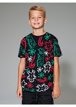 Sinsay - Bawełniana koszulka ze wzorkiem świątecznym - czarny ze sklepu Sinsay w kategorii T-shirty chłopięce - zdjęcie 186149249