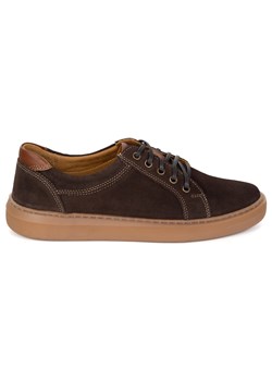 Buty męskie zamszowe skóra naturalna 7136DT brązowe ze sklepu butyolivier w kategorii Półbuty męskie - zdjęcie 186149556