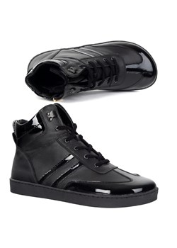 Skórzane buty BAREFOOT damskie zimowe 201MP ocieplane z naturalnej skóry czarne - id: 11354n - marki Olivier - 186149568 Skórzane buty BAREFOOT damskie zimowe 201MP ocieplane z naturalnej skóry czarne ze sklepu butyolivier w kategorii Botki - zdjęcie 186149568