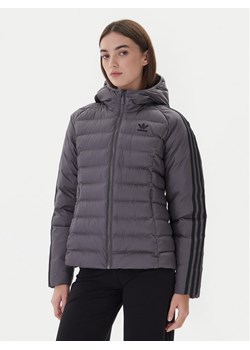 adidas Kurtka przejściowa adicolor JX2938 Szary Slim Fit ze sklepu MODIVO w kategorii Kurtki damskie - zdjęcie 186151485