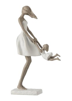 J Line Figurka dekoracyjna w kolorze biało-szarobrązowym - 18 x 31,5 x 8 cm ze sklepu Limango Polska w kategorii Dekoracje - zdjęcie 186155868