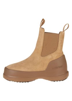 Moon Boot Skórzane botki "Luna Chelsea Suede" w kolorze jasnobrązowym ze sklepu Limango Polska w kategorii Botki - zdjęcie 186156899