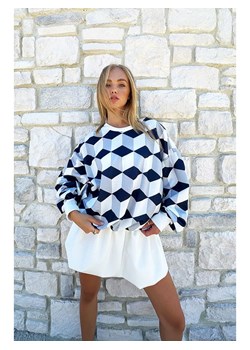 trendyol Bluza w kolorze granatowo-szaro-białym ze sklepu Limango Polska w kategorii Bluzy damskie - zdjęcie 186158577