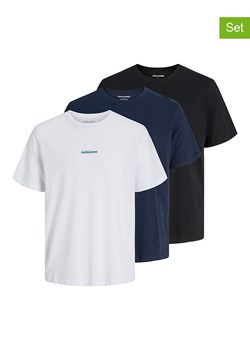Jack &amp; Jones Koszulki (3 szt.) w kolorze białym, granatowym i czarnym ze sklepu Limango Polska w kategorii T-shirty męskie - zdjęcie 186159638