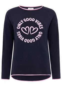 Zwillingsherz Sweter &quot;Love and Happiness&quot; w kolorze granatowym ze sklepu Limango Polska w kategorii Swetry damskie - zdjęcie 186159646