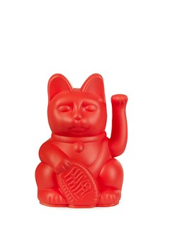 Donkey Figurka dekoracyjna &quot;Lucky Cat Mini&quot; w kolorze czerwonym - 6,7 x 9,8 x 5,2 cm ze sklepu Limango Polska w kategorii Dekoracje - zdjęcie 186160225