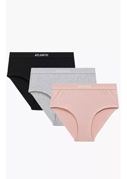 Atlantic 3-pack bawełniane figi damskie Maxi 3CLP-009-CZA/ROS/SZM, Kolor czarno-różowy, Rozmiar L, ATLANTIC ze sklepu Intymna w kategorii Majtki damskie - zdjęcie 186162137