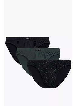 Atlantic 3-pack slipy męskie sport 3MP-178-CZA/SZG/CZA, Kolor czarno-zielony-wzór, Rozmiar L, ATLANTIC ze sklepu Intymna w kategorii Majtki męskie - zdjęcie 186162157