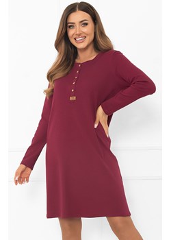 Bawełniana koszula nocna damska na długi rękaw bordowa Gordo, Kolor bordowy, Rozmiar M, Italian Fashion - id: 217104 - marki Italian Fashion - 186162748 Bawełniana koszula nocna damska na długi rękaw bordowa Gordo, Kolor bordowy, Rozmiar M, Italian Fashion ze sklepu Intymna w kategorii Koszule nocne - zdjęcie 186162748