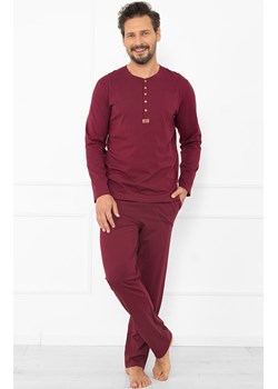 Bawełniana piżama męska długa bordowa Gordo, Kolor bordowy, Rozmiar S, Italian Fashion ze sklepu Intymna w kategorii Piżamy męskie - zdjęcie 186162757