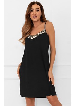 Koszula nocna damska wąskie ramiączko czarna Kongo, Kolor czarny, Rozmiar S, Italian Fashion ze sklepu Intymna w kategorii Koszule nocne - zdjęcie 186162825
