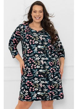 Bawełniana koszula nocna damska 3/4 rękaw Lucja, Kolor granatowy-wzór, Rozmiar M, Italian Fashion ze sklepu Intymna w kategorii Koszule nocne - zdjęcie 186162855