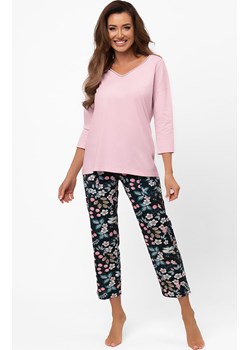 Bawełniana piżama damska z rękawem 3/4 i spodniami 7/8 Marisal, Kolor różowo-granatowy, Rozmiar S, Italian Fashion - id: 217482 - marki Italian Fashion - 186162859 Bawełniana piżama damska z rękawem 3/4 i spodniami 7/8 Marisal, Kolor różowo-granatowy, Rozmiar S, Italian Fashion ze sklepu Intymna w kategorii Piżamy damskie - zdjęcie 186162859