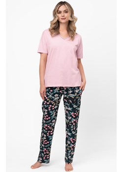 Bawełniana piżama damska na krótki rękaw i długie spodnie Marisal, Kolor różowo-granatowy, Rozmiar S, Italian Fashion - id: 217488 - marki Italian Fashion - 186162869 Bawełniana piżama damska na krótki rękaw i długie spodnie Marisal, Kolor różowo-granatowy, Rozmiar S, Italian Fashion ze sklepu Intymna w kategorii Piżamy damskie - zdjęcie 186162869