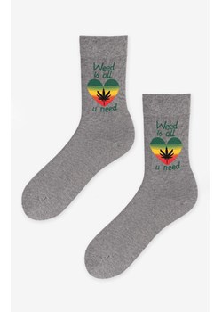Marilyn szare skarpetki męskie Weed Love 2, Kolor szary, Rozmiar 41-45, Marilyn ze sklepu Intymna w kategorii Skarpetki męskie - zdjęcie 186163449