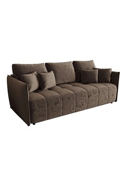 Brązowa welurowa sofa rozkładana W3-T93 - id: 53017 - marki Elior - 186163997 Brązowa welurowa sofa rozkładana W3-T93 ze sklepu Edinos.pl w kategorii Sofy i kanapy - zdjęcie 186163997