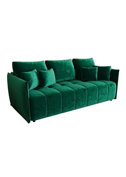 Ciemnozielona welurowa sofa rozkładana z pojemnikiem F2-H35 - id: 53023 - marki Elior - 186164027 Ciemnozielona welurowa sofa rozkładana z pojemnikiem F2-H35 ze sklepu Edinos.pl w kategorii Sofy i kanapy - zdjęcie 186164027