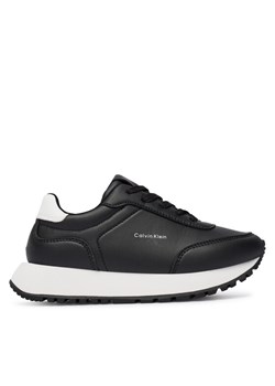 Calvin Klein Sneakersy Low Cut Lace-Up Sneaker V3A9-83110-1355 S Czarny ze sklepu MODIVO w kategorii Buty sportowe dziecięce - zdjęcie 186167376