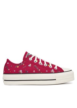 Converse Trampki Chuck Taylor All Star Lift Platform Embroidered Floral Patchwork A15535C Bordowy ze sklepu MODIVO w kategorii Trampki damskie - zdjęcie 186167438