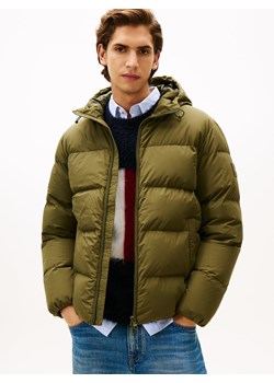 Tommy Hilfiger Męska kurtka puchowa Mężczyźni Sztuczne włókno oliwkowy jednolity ze sklepu vangraaf w kategorii Kurtki męskie - zdjęcie 186169436