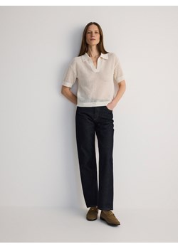 Reserved - Jeansy straight leg - granatowy - id: 045FK-59J - marki Reserved - 186170037 Reserved - Jeansy straight leg - granatowy ze sklepu Reserved w kategorii Jeansy damskie - zdjęcie 186170037