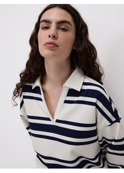 Reserved - Bluza w paski z kołnierzykiem - granatowy ze sklepu Reserved w kategorii Bluzy damskie - zdjęcie 186170829