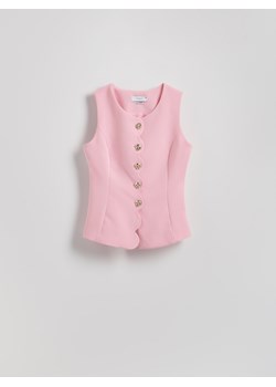 Reserved - Garniturowa kamizelka - różowy ze sklepu Reserved w kategorii Kamizelki damskie - zdjęcie 186170887