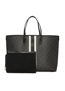 Torebka Tommy Hilfiger Th Monoplay Le Maxi Tote AW0AW17697 Czarny ze sklepu eobuwie.pl w kategorii Torby Shopper bag - zdjęcie 186171178