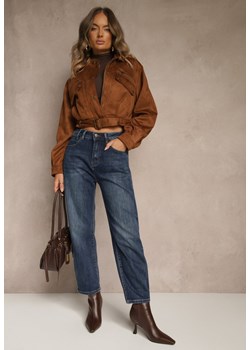 Niebieskie Jeansy Mom Fit High Waist z Dodatkiem Wiskozy Ativite ze sklepu renee.pl w kategorii Jeansy damskie - zdjęcie 186171549