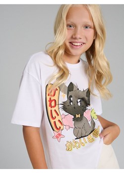 Sinsay - Koszulka z krótkim rękawem - biały - id: 489FV-00X - marki Sinsay - 186173056 Sinsay - Koszulka z krótkim rękawem - biały ze sklepu Sinsay w kategorii Bluzki dziewczęce - zdjęcie 186173056