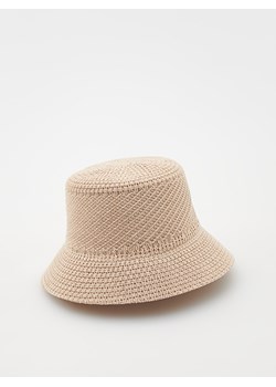 Reserved - Pleciony kapelusz z bawełny - kremowy ze sklepu Reserved w kategorii Kapelusze damskie - zdjęcie 186174236