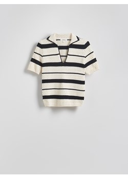 Reserved - Bawełniany sweter polo - wielobarwny ze sklepu Reserved w kategorii Swetry damskie - zdjęcie 186174407