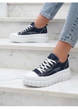 Granatowe Sneakersy Elysium ze sklepu royalfashion.pl w kategorii Trampki damskie - zdjęcie 186176708
