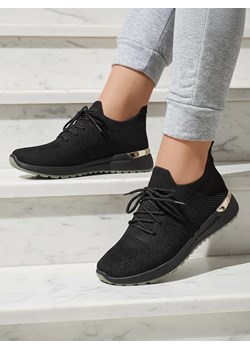 Damskie Sneakersy Mistrale w Kolorze Czarnym z Płaskim Obcasem ze sklepu royalfashion.pl w kategorii Buty sportowe damskie - zdjęcie 186176766