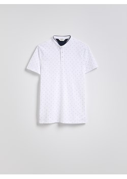 Reserved - Koszulka polo regular z bawełny - biały ze sklepu Reserved w kategorii T-shirty męskie - zdjęcie 186178297