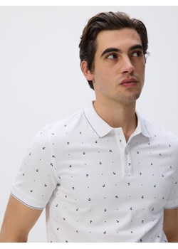 Reserved - Koszulka polo regular fit - biały ze sklepu Reserved w kategorii T-shirty męskie - zdjęcie 186178299