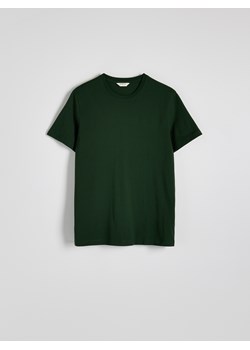 Reserved - Bawełniany t-shirt regular - ciemnozielony ze sklepu Reserved w kategorii T-shirty męskie - zdjęcie 186178335