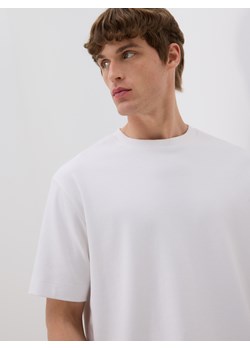 Reserved - Bawełniany t-shirt boxy - biały ze sklepu Reserved w kategorii T-shirty męskie - zdjęcie 186178355