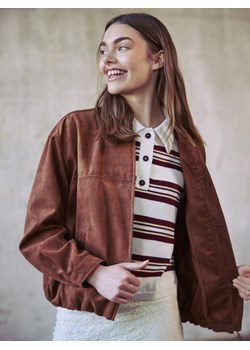 Reserved - Kurtka oversize z imitacji zamszu - brązowy - id: YT950-82X - marki Reserved - 186178605 Reserved - Kurtka oversize z imitacji zamszu - brązowy ze sklepu Reserved w kategorii Kurtki damskie - zdjęcie 186178605
