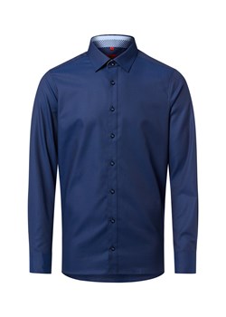 Finshley & Harding Męska koszula biznesowa Mężczyźni Slim Fit Bawełna granatowy jednolity ze sklepu vangraaf w kategorii Koszule męskie - zdjęcie 186178679