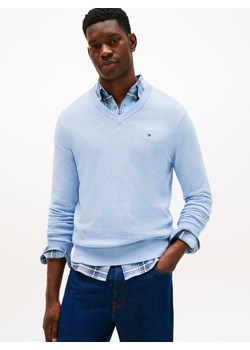 Tommy Hilfiger Sweter z dodatkiem kaszmiru Mężczyźni Bawełna jasnoniebieski marmurkowy ze sklepu vangraaf w kategorii Swetry męskie - zdjęcie 186178685