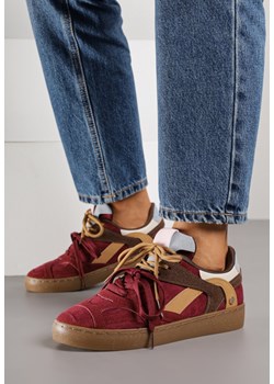 Bordowe Sneakersy w Stylu Klasycznych Tenisówek z Podwójnym Sznurowaniem Livitta ze sklepu born2be.pl w kategorii Buty sportowe damskie - zdjęcie 186179015
