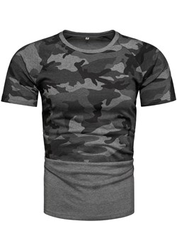 Koszulka męska moro grafitowa Recea ze sklepu Recea.pl w kategorii T-shirty męskie - zdjęcie 186181565