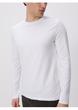 Reserved - Bawełniana koszulka z długim rękawem - biały ze sklepu Reserved w kategorii T-shirty męskie - zdjęcie 186182698