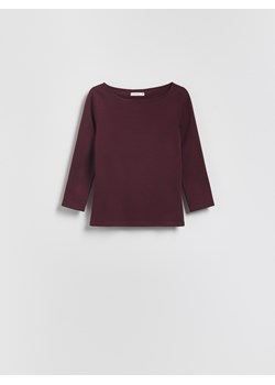 Reserved - Bawełniany longsleeve - bordowy ze sklepu Reserved w kategorii Bluzki damskie - zdjęcie 186182948