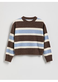 Reserved - Sweter w paski z domieszką wełny - wielobarwny - id: 839FH-MLC - marki Reserved - 186184375 Reserved - Sweter w paski z domieszką wełny - wielobarwny ze sklepu Reserved w kategorii Swetry dziewczęce - zdjęcie 186184375