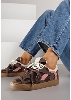 Brązowe Sneakersy Kultowe Tenisówki z Podwójnymi Sznurówkami Luvitta ze sklepu renee.pl w kategorii Buty sportowe damskie - zdjęcie 186185078