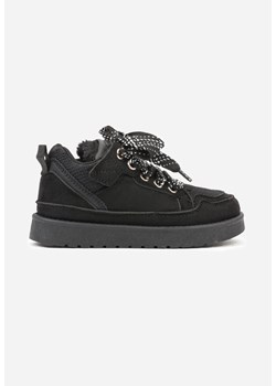 Czarne Sneakersy Śniegowce z Ocieplaną Wyściółką i Szerokimi Sznurówkami Naleia ze sklepu born2be.pl w kategorii Buty zimowe dziecięce - zdjęcie 186185115