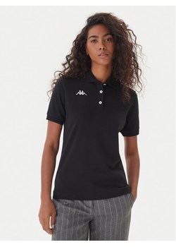 Kappa Polo Logo Sharas Wss 302B3C0 Czarny Regular Fit ze sklepu MODIVO w kategorii Bluzki damskie - zdjęcie 186186778